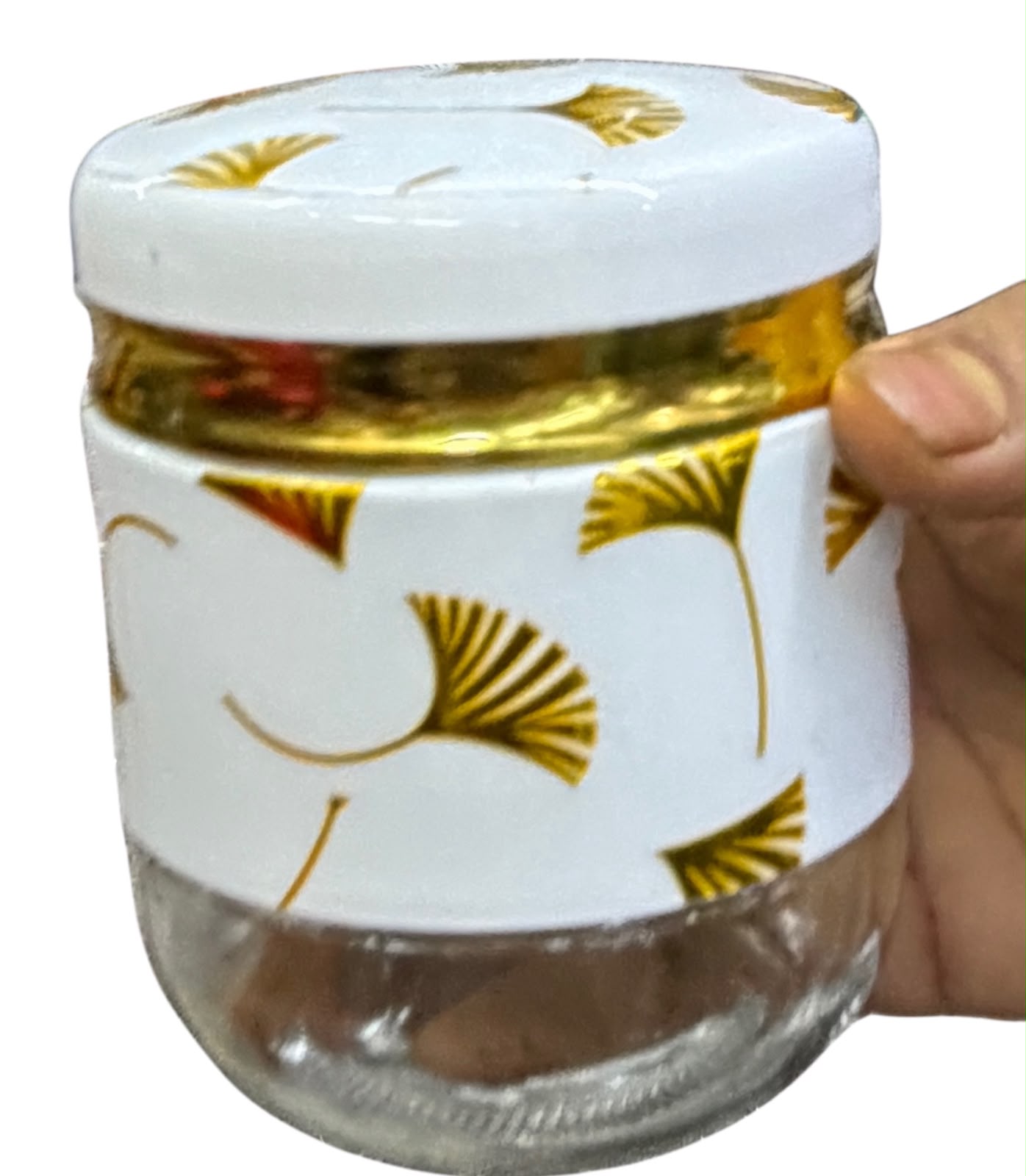 Gingko Print Glass Storage Jar